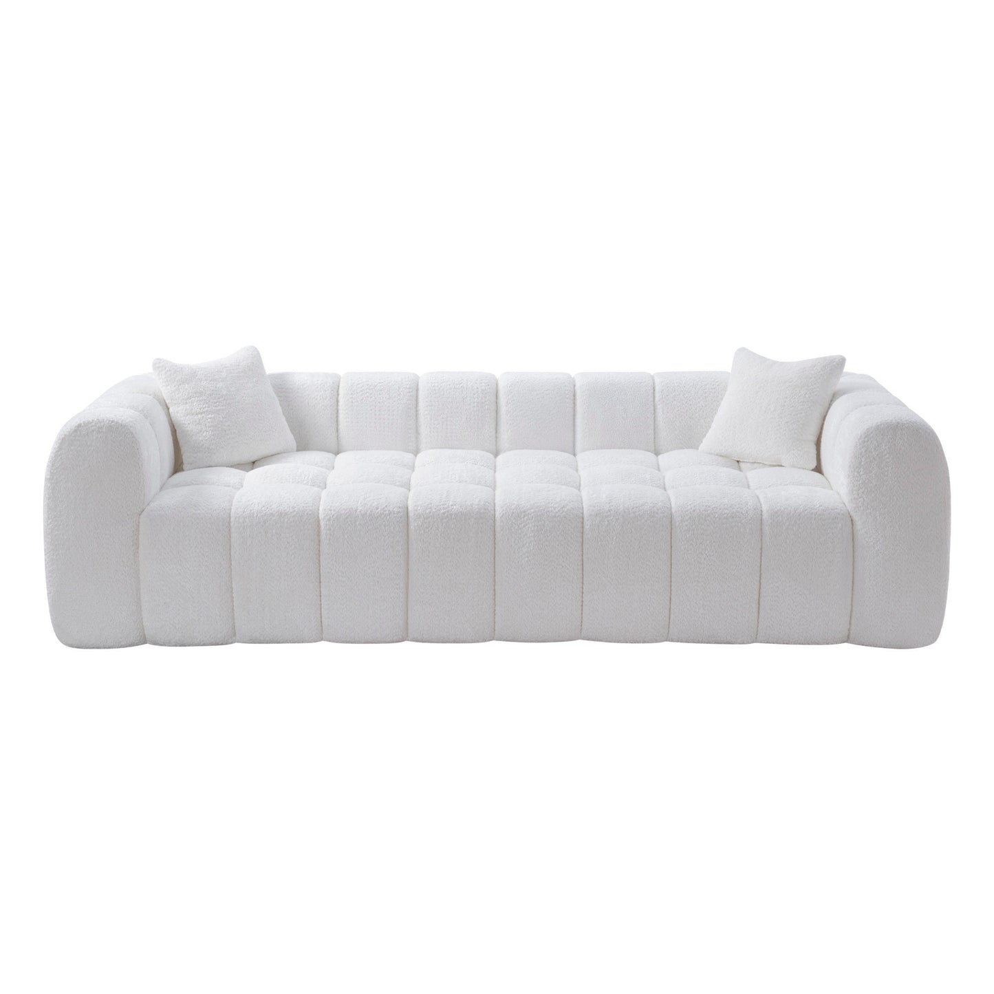 Marshmallow Cloud Compressed Sofa, 102.7" Oversized with Two Cushions, Modern Soft Boucle Sofa for Living Room, Apartment image 4