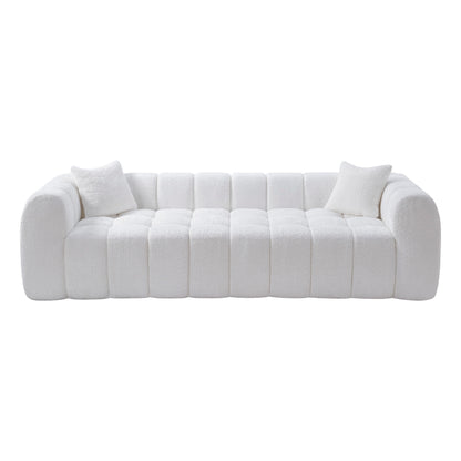 Marshmallow Cloud Compressed Sofa, 102.7" Oversized with Two Cushions, Modern Soft Boucle Sofa for Living Room, Apartment image 4