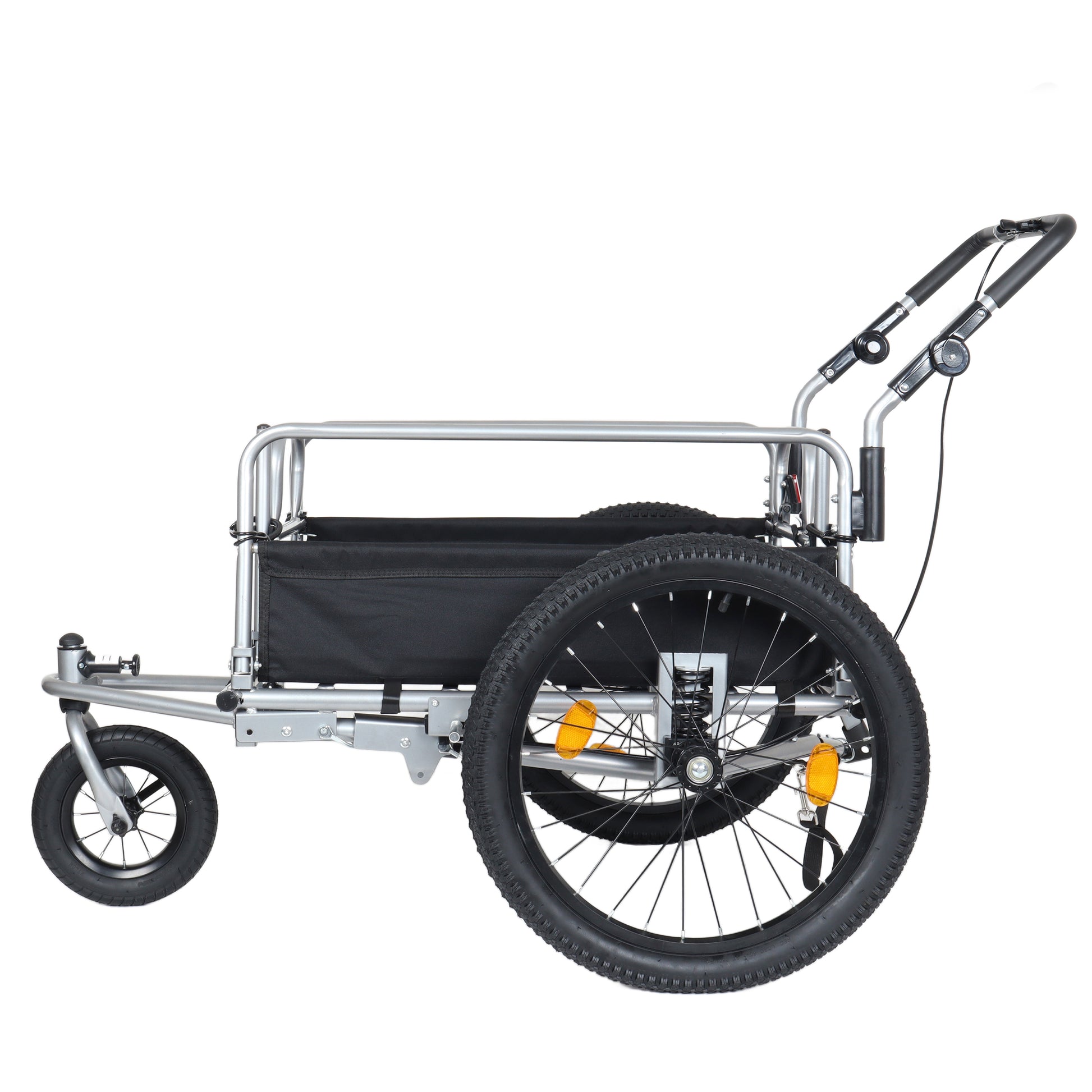 3-in-1 Heavy-Duty Bike Cargo Trailer -Bike Compatible Steel Frame, 110lb Capacity, Convertible Stroller & Pull Cart w/Suspension, 20 *2-3/8" FAT tire image 11