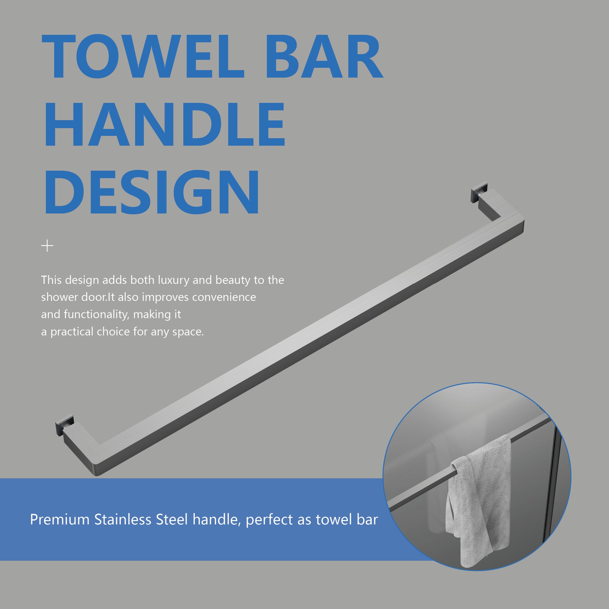 56-60" W × 72" H Frameless Sliding Shower Door,Waterproof Glass Shower Door with Upper Soft Closing System, 5/16" (8mm) Tempered Glass,Double Side Easy Clean Coat,Brushed Nickel image 7