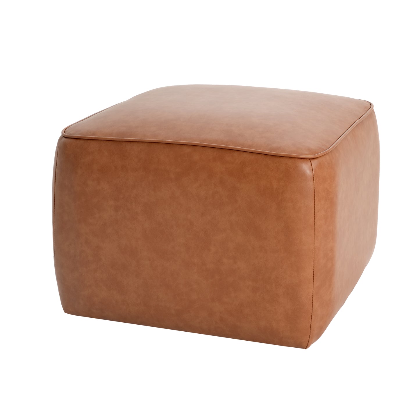 Upholstered Square PU Leather Ottoman,Tan (old sku N757P294261O) image 9