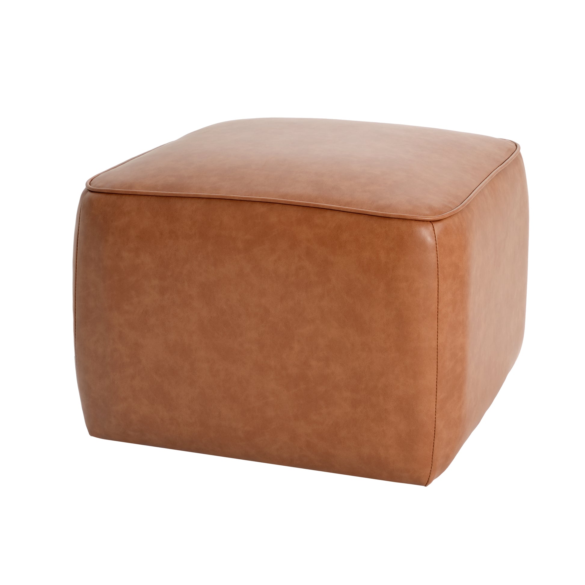 Upholstered Square PU Leather Ottoman,Tan (old sku N757P294261O) image 9