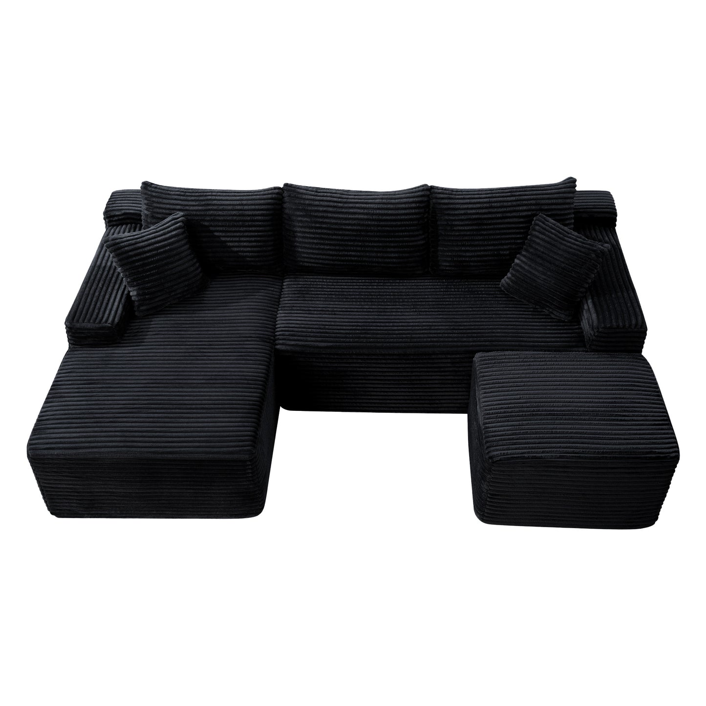 106.3" U-Shaped Cloud Sectional Sofa with Deep Seat,No Assembly Required,Modular Couches Sleeper for Living Room,Bedroom,Apartment image 3