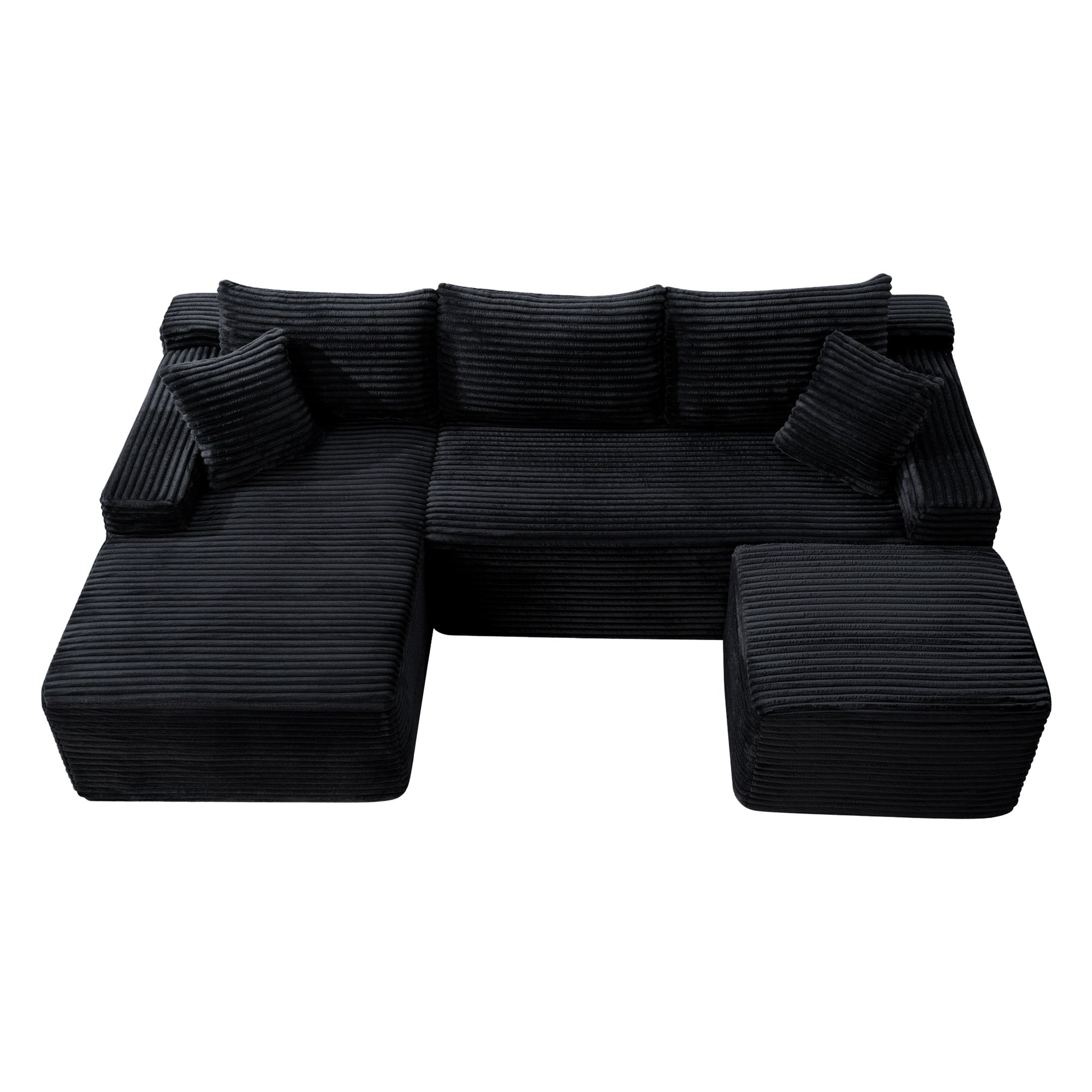 106.3" U-Shaped Cloud Sectional Sofa with Deep Seat,No Assembly Required,Modular Couches Sleeper for Living Room,Bedroom,Apartment image 3