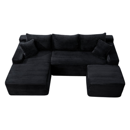 106.3" U-Shaped Cloud Sectional Sofa with Deep Seat,No Assembly Required,Modular Couches Sleeper for Living Room,Bedroom,Apartment image 3