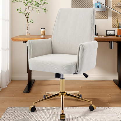 Mid-back liftable office chair, striped fabric, and ergonomically designed, is an excellent choice for working, studying or relaxing. The mid-back design provides a better sitting experience,White image 5