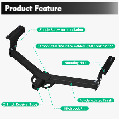 Heavy Duty Carbon Steel Class 3 Trailer Hitch 2 " Receiver Fit For 2006–2018 Toyota RAV4 675 ibs Tongue Weight 4500 lbs WD Capacity image 5