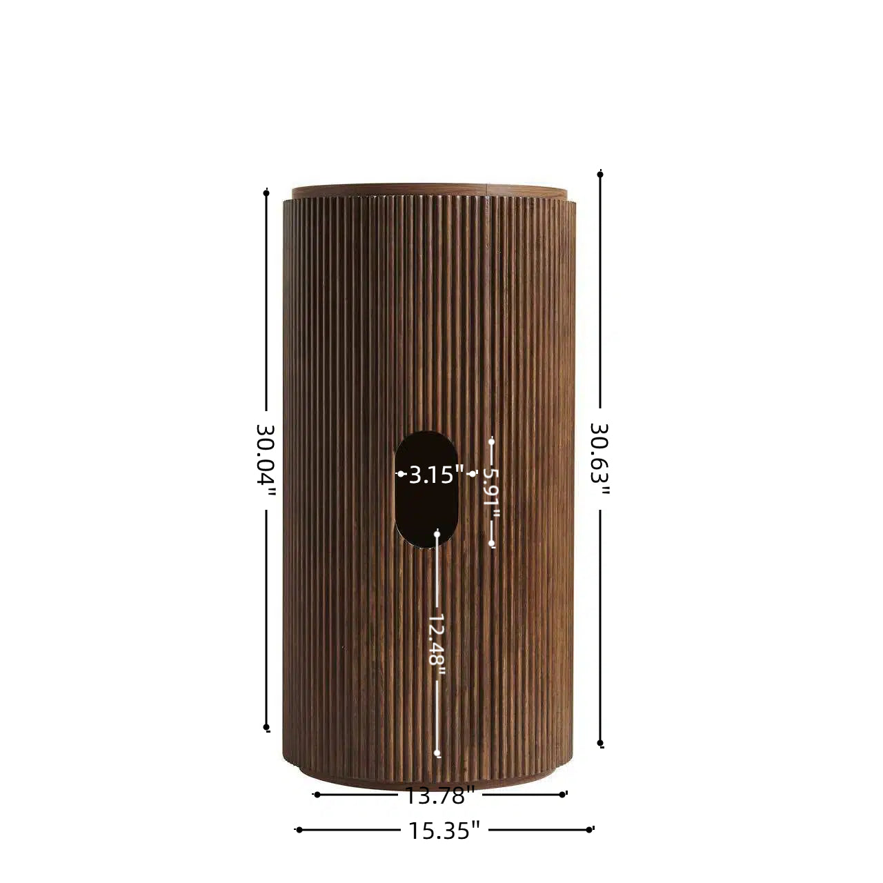 JINBO 16" Freestanding Cylindrical Cabinet Only,NO Faucet and Drain Set,Walnut Woodgrain Color image 5