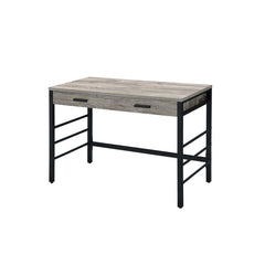 Disho  Light Weathered Oak & Black Finish Writing Desk W/USB