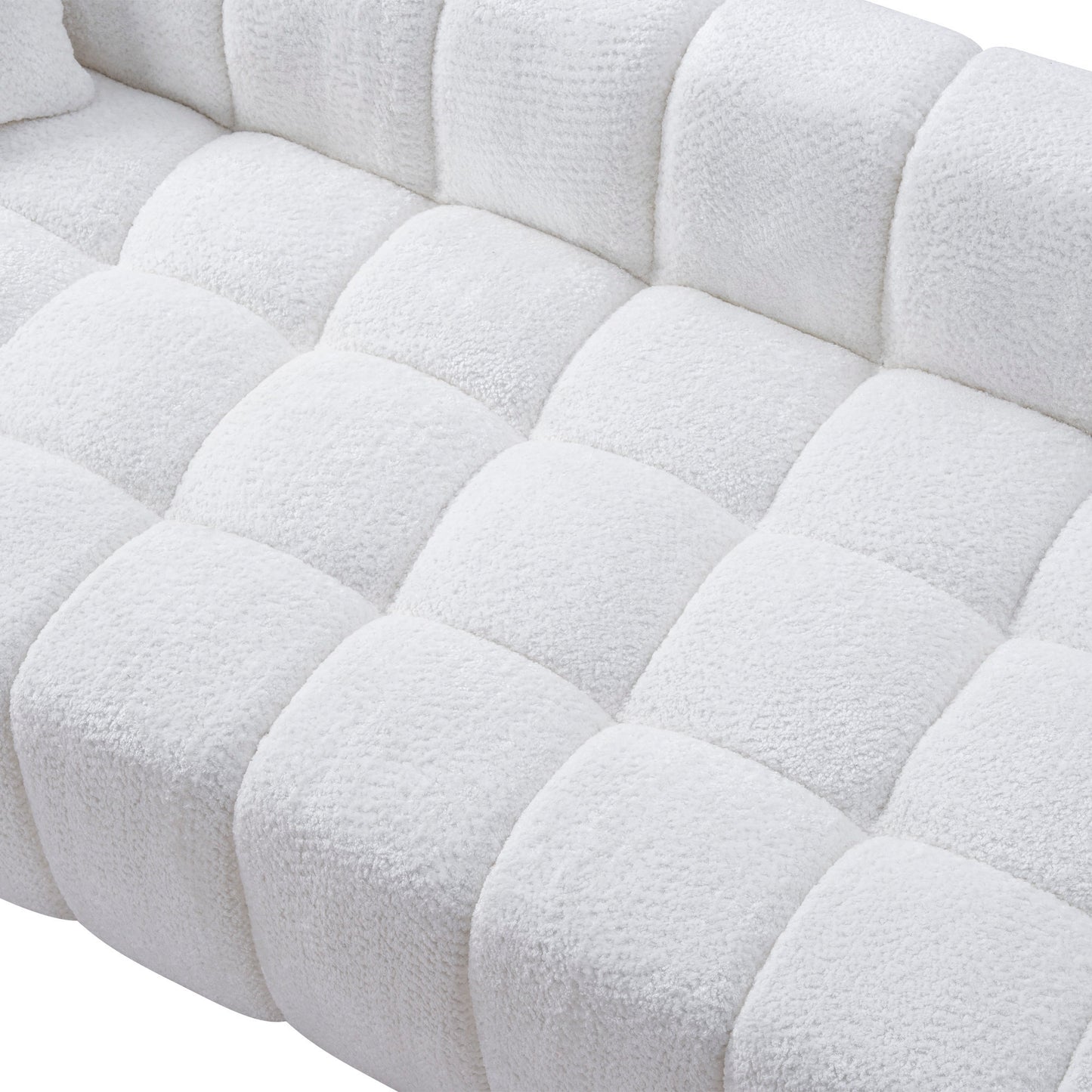 Marshmallow Cloud Compressed Sofa, 102.7" Oversized with Two Cushions, Modern Soft Boucle Sofa for Living Room, Apartment image 11