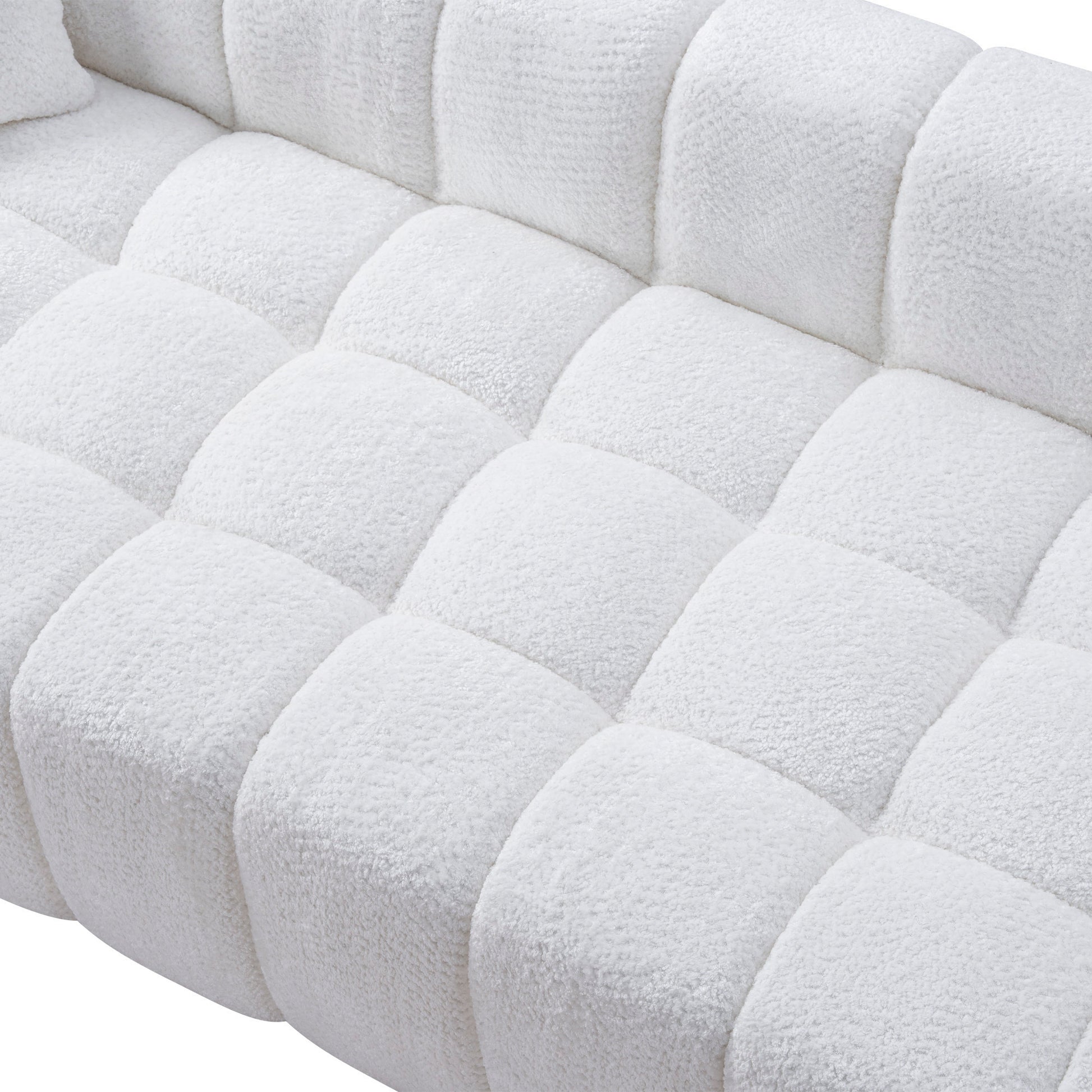 Marshmallow Cloud Compressed Sofa, 102.7" Oversized with Two Cushions, Modern Soft Boucle Sofa for Living Room, Apartment image 11
