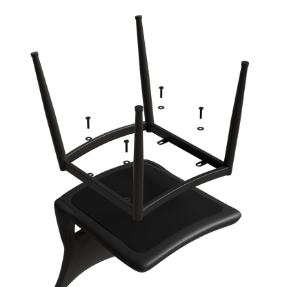 Modern minimalist black PU leather Dining Chairs Set of 2, comfortable backrest design, metal leg support, suitable for restaurants, kitchens, and offices. image 9