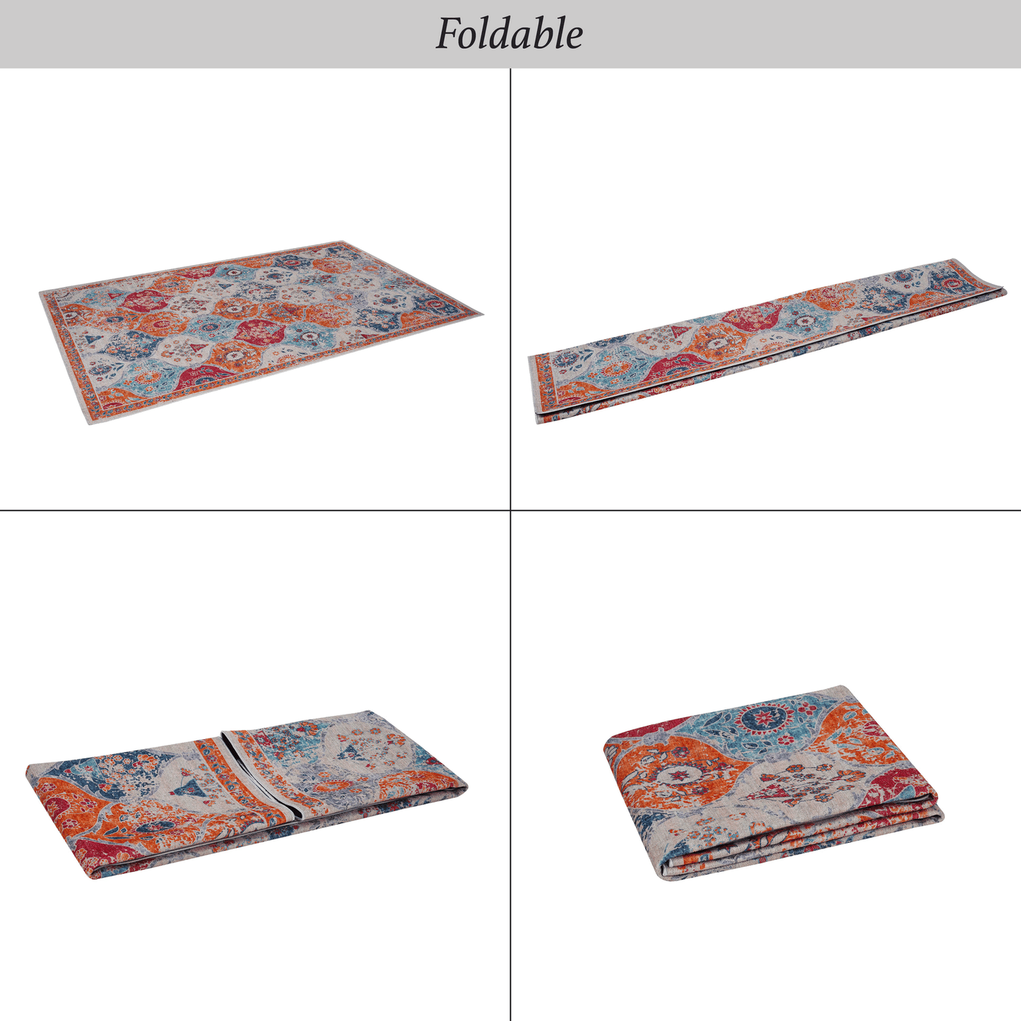 2x3 Cream Area Rug, Washable Area Rugs, Low-Pile, Non-Slip, Non-Shedding, Foldable, Kid&Pet Friendly, Area Rugs for livi image 7