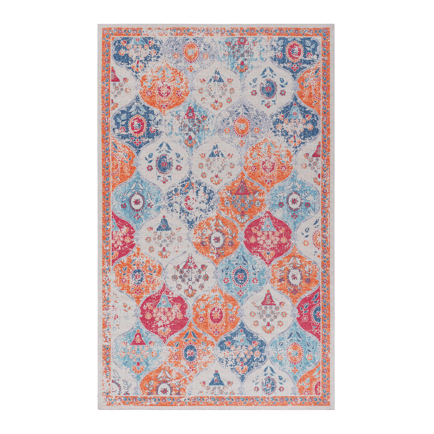 2x3 Cream Area Rug, Washable Area Rugs, Low-Pile, Non-Slip, Non-Shedding, Foldable, Kid&Pet Friendly, Area Rugs for livi image 3