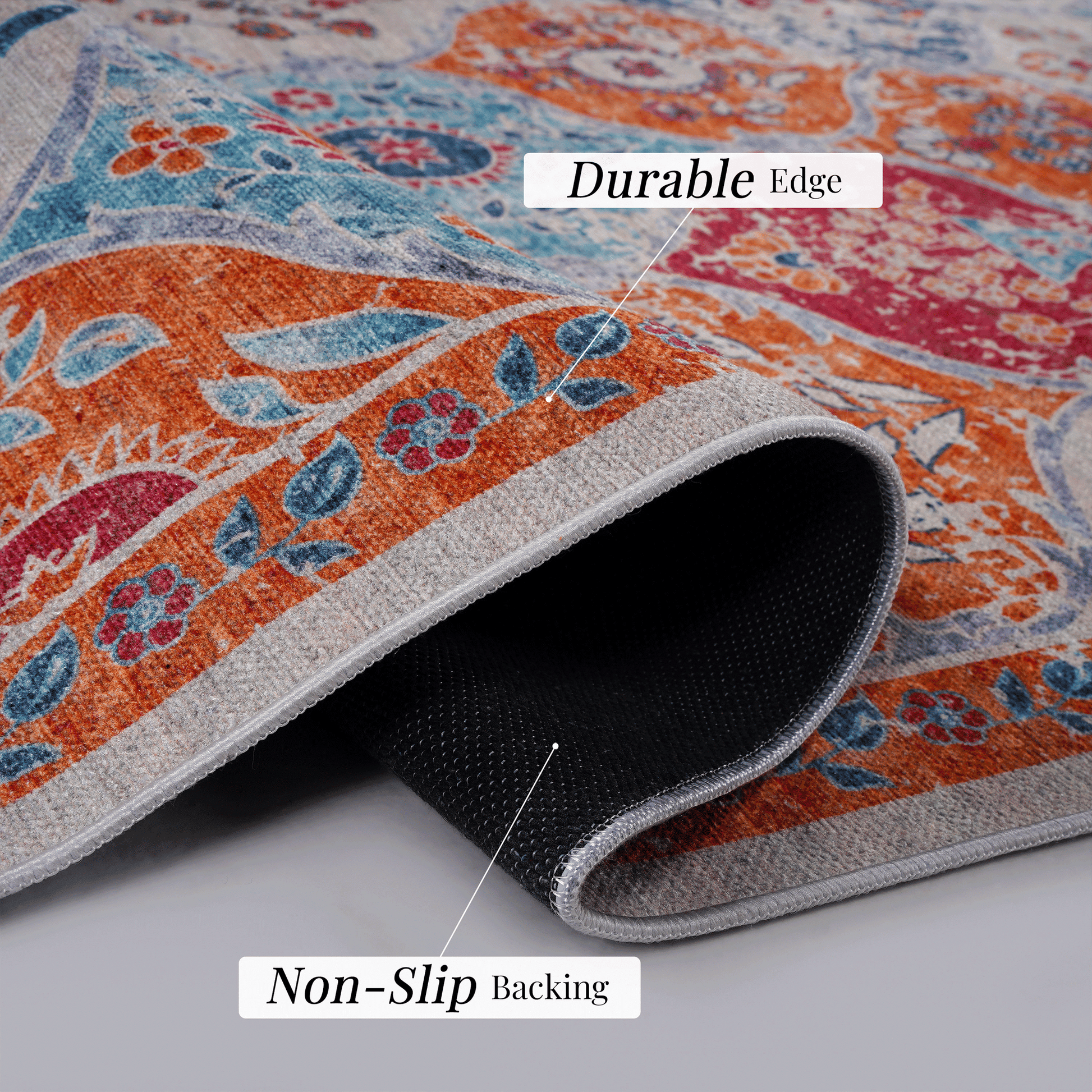 2x3 Cream Area Rug, Washable Area Rugs, Low-Pile, Non-Slip, Non-Shedding, Foldable, Kid&Pet Friendly, Area Rugs for livi image 6