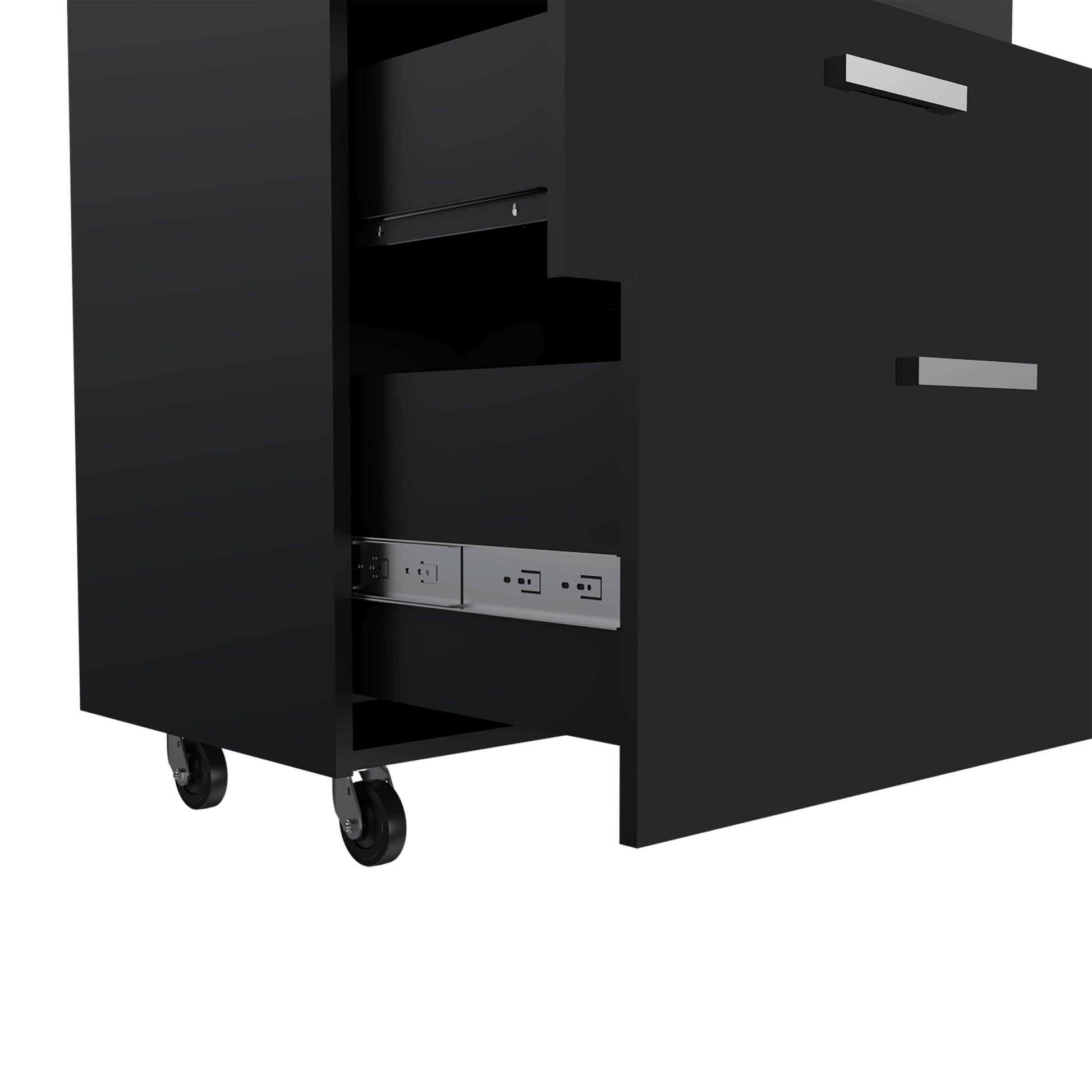 3 Drawers Storage Cabinet with Casters Lions Office, Black Wengue Finish image 13