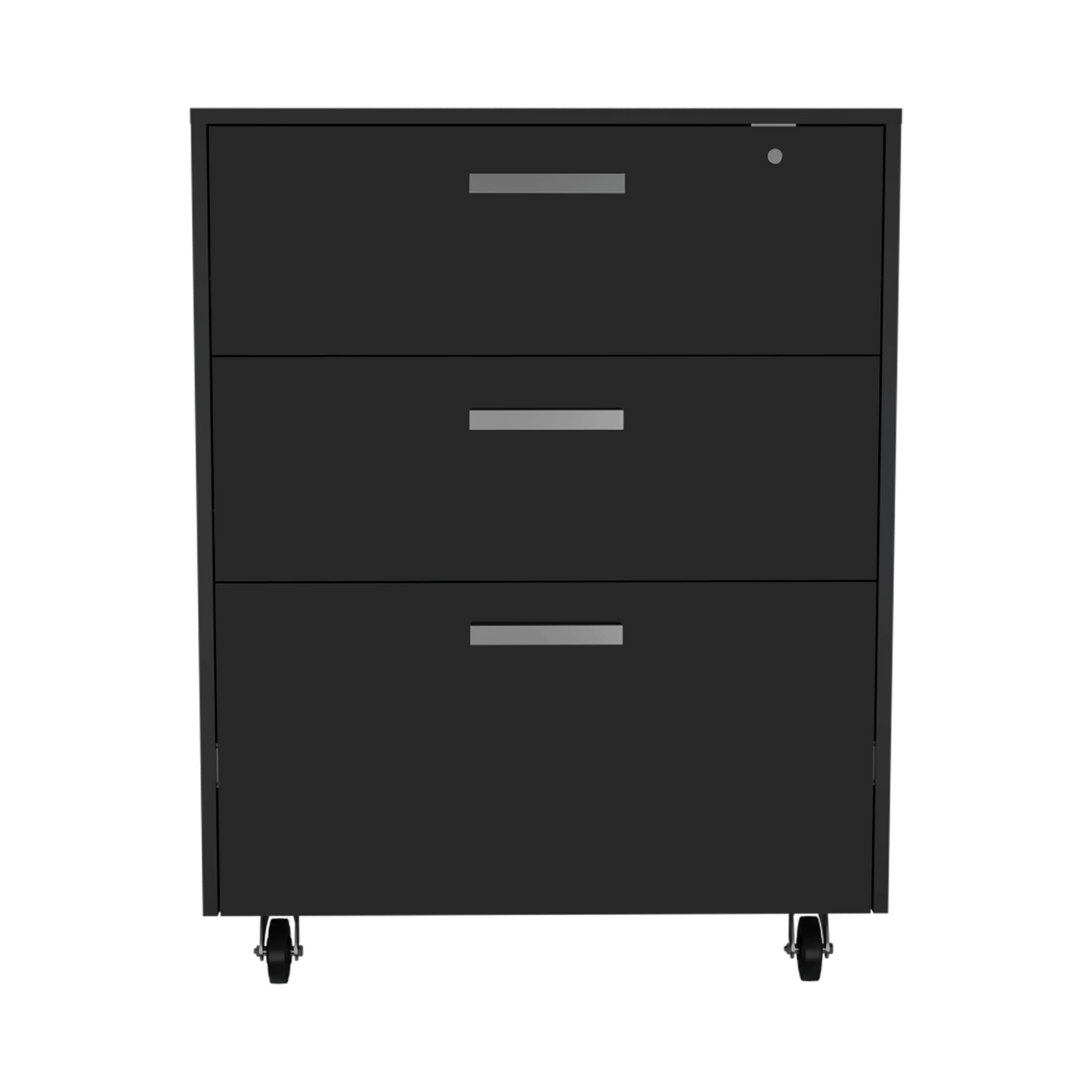 3 Drawers Storage Cabinet with Casters Lions Office, Black Wengue Finish image 8