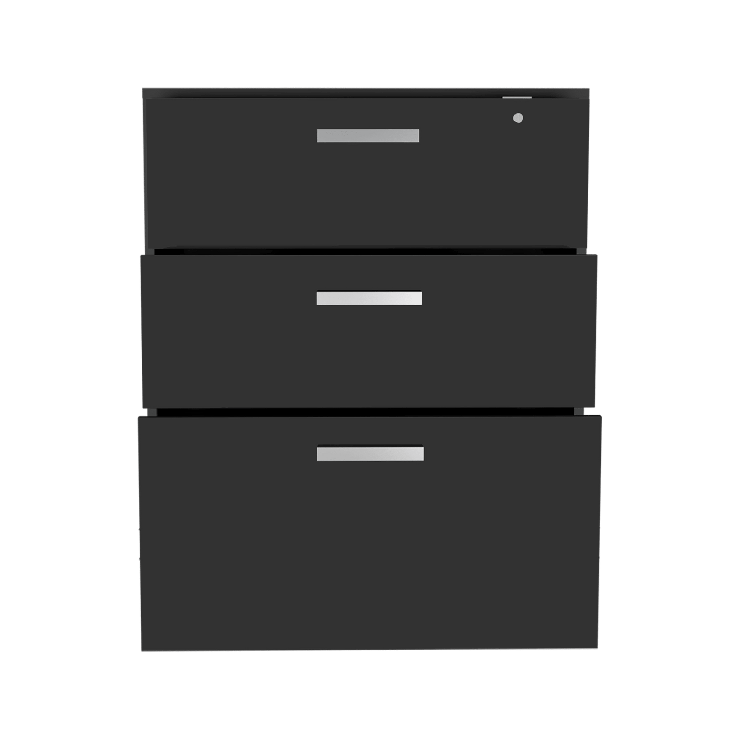 3 Drawers Storage Cabinet with Casters Lions Office, Black Wengue Finish image 5
