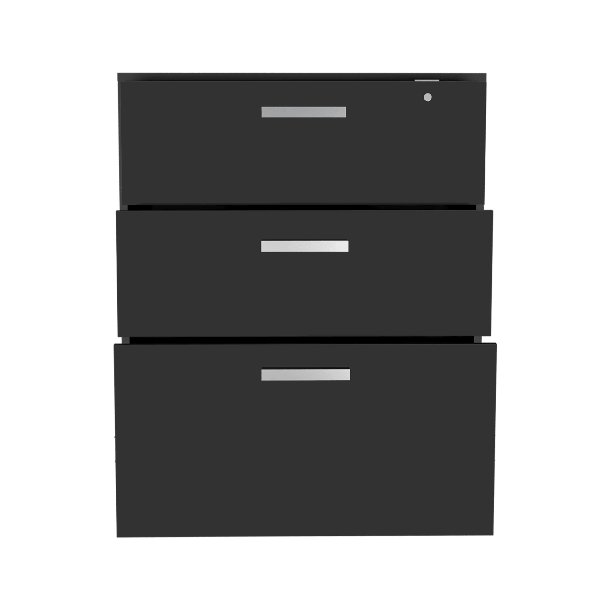 3 Drawers Storage Cabinet with Casters Lions Office, Black Wengue Finish image 5