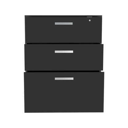 3 Drawers Storage Cabinet with Casters Lions Office, Black Wengue Finish image 5