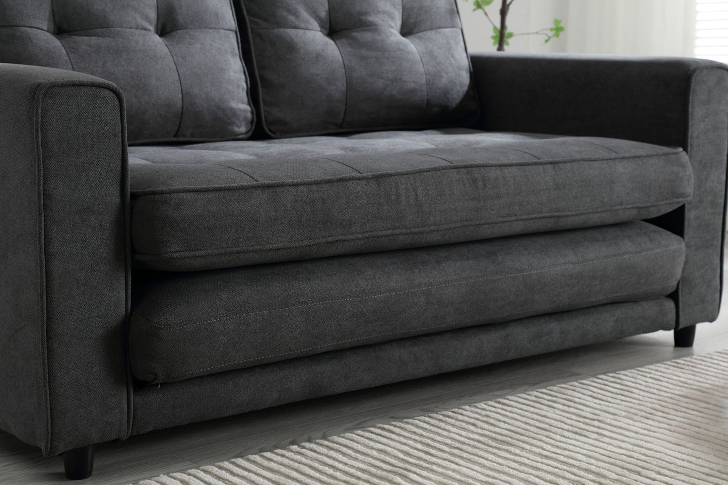 3 Fold Sofa,Convertible Futon Couch sleeper sofabed,Space saving loveseat,Pull Out Couch Bed for Living Room,Dark Gray & image 11