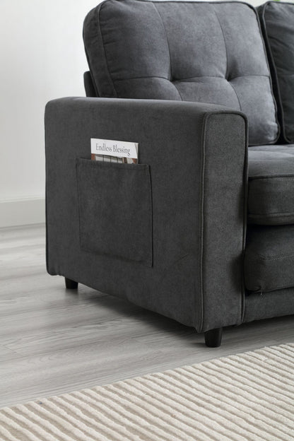 3 Fold Sofa,Convertible Futon Couch sleeper sofabed,Space saving loveseat,Pull Out Couch Bed for Living Room,Dark Gray & image 16
