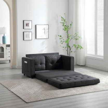 3 Fold Sofa,Convertible Futon Couch sleeper sofabed,Space saving loveseat,Pull Out Couch Bed for Living Room,Dark Gray & image 2