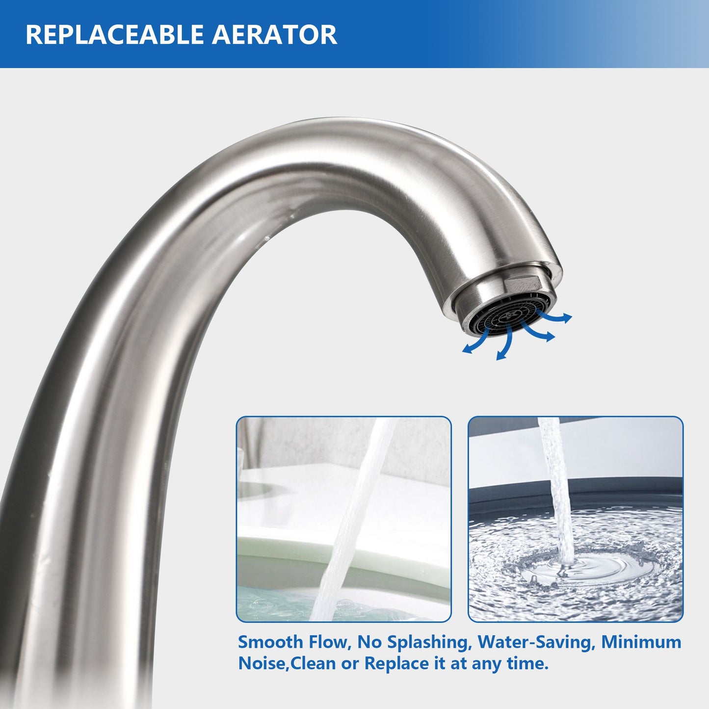 3-hole 2-handle Widespread Lavatory Vanity Faucet Bathroom Vessel Basin Faucet with Pop-up drain, Water Supply Hoses image 14