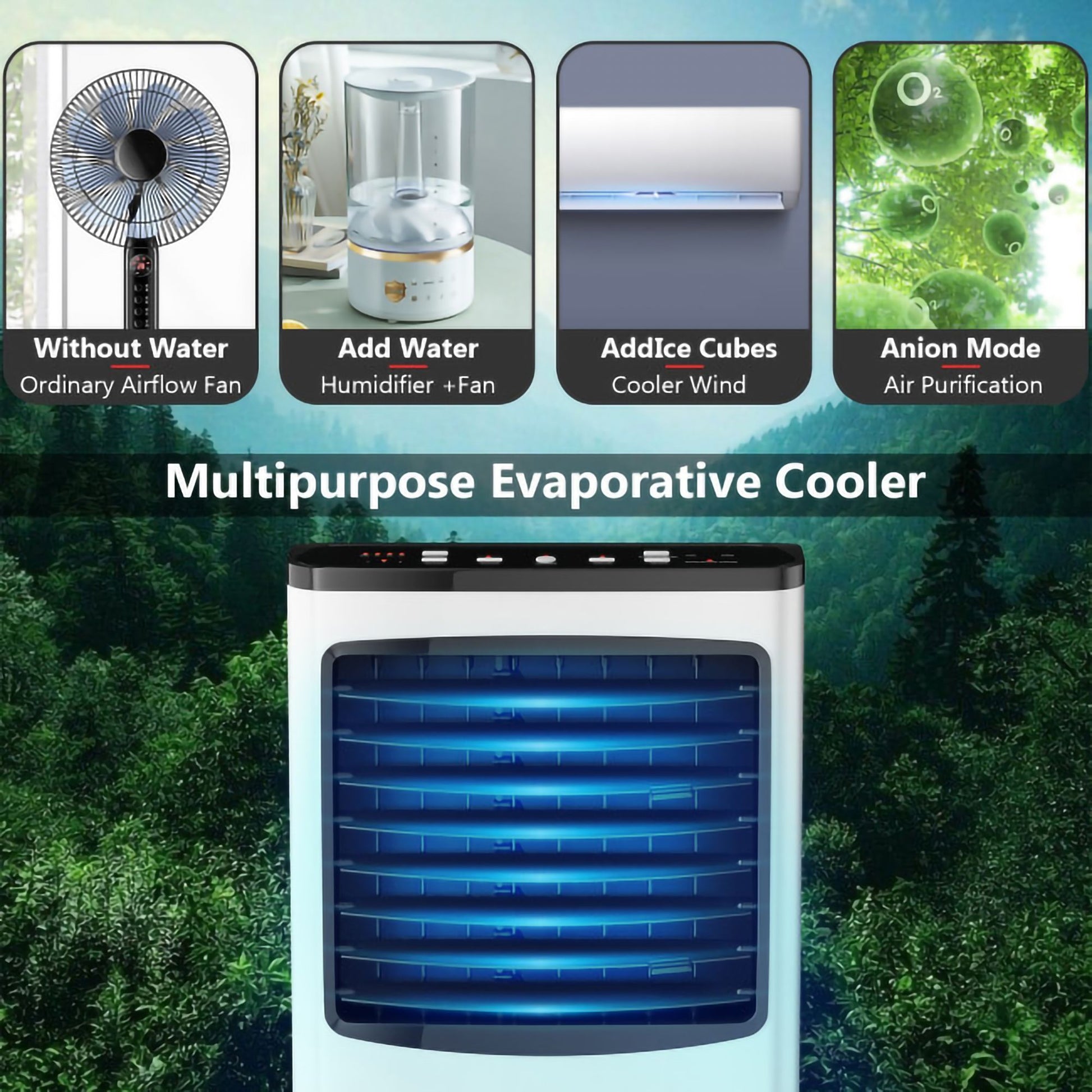 3-in-1 Portable Evaporative Air Conditioner Cooler with Remote Control for Home image 10