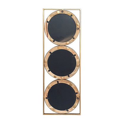 3 Mirror Piece Wall Mirror in Gold Rectangular Frame, Home Wall Decor for Bedroom Living Room, 40"x14" image 8