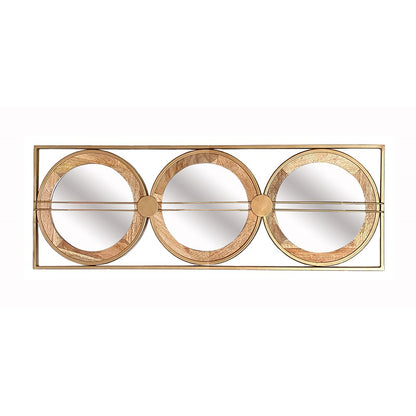 3 Mirror Piece Wall Mirror in Gold Rectangular Frame, Home Wall Decor for Bedroom Living Room, 40"x14" image 3