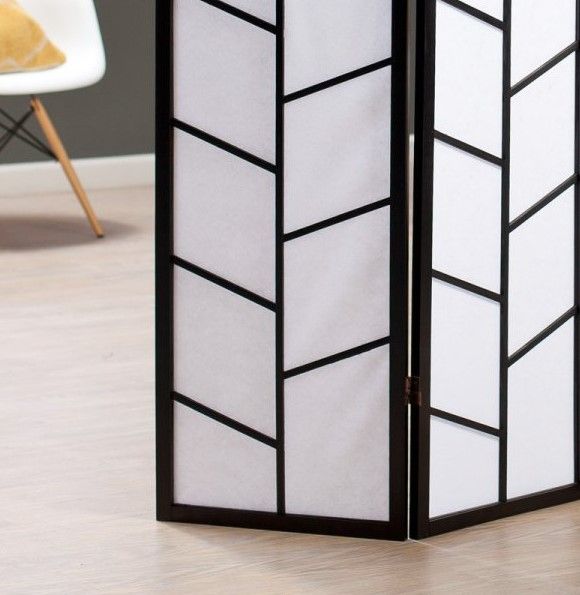 3-Panel Climbing Screen Room Divider, Black image 4