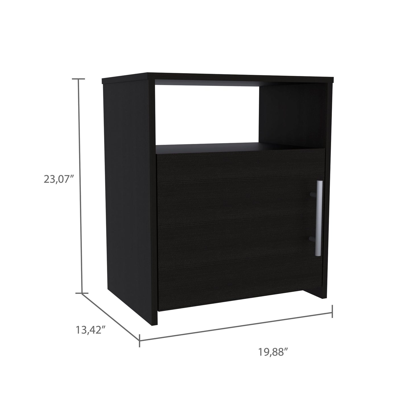3 Piece Bedroom Set, London Armoire + 2 Omaha Nightstands, Black image 6