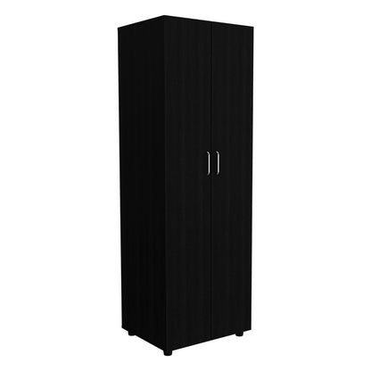 3 Piece Bedroom Set, London Armoire + 2 Omaha Nightstands, Black image 3