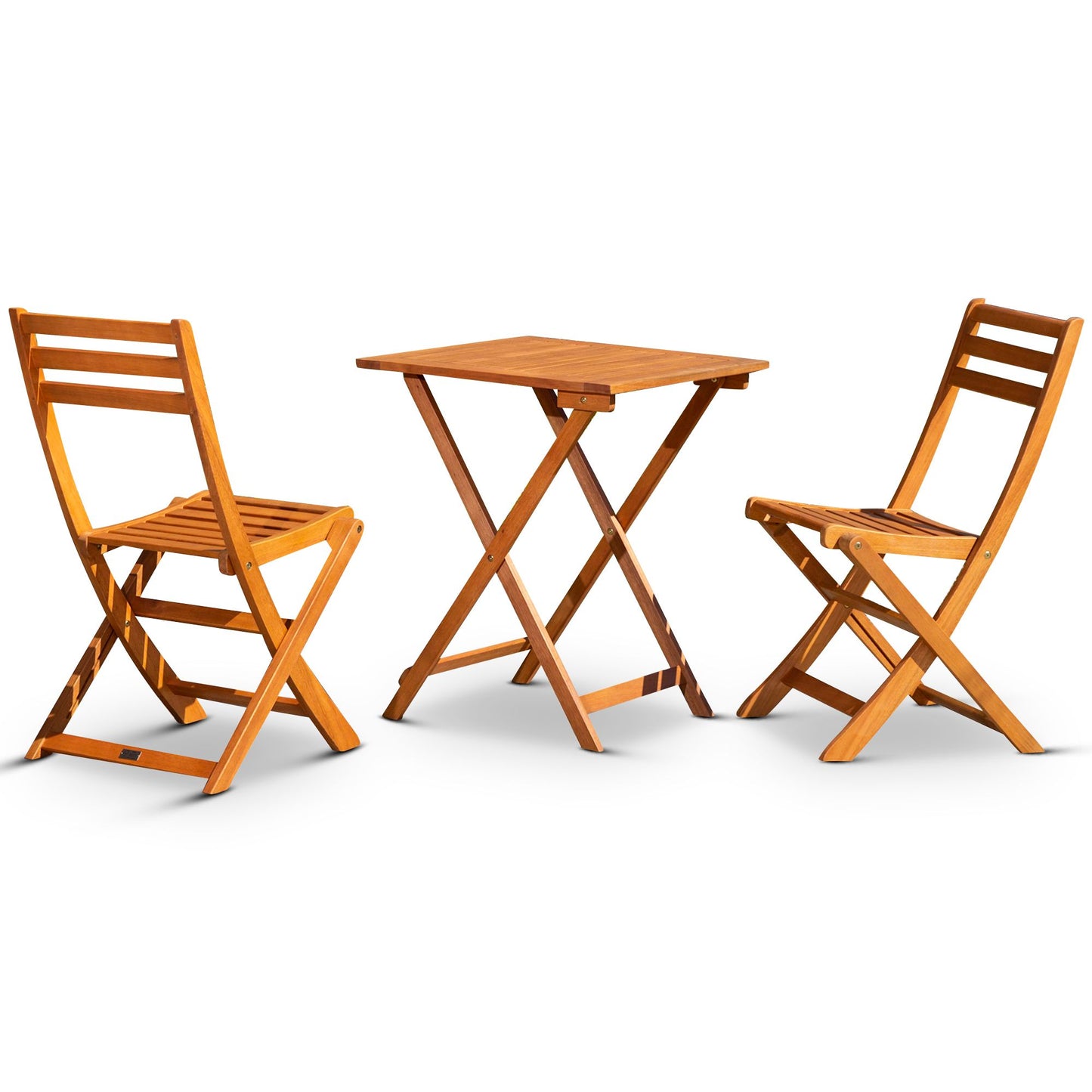 3-Piece Eucalyptus Bistro Set, Square, Natural Oil image 2