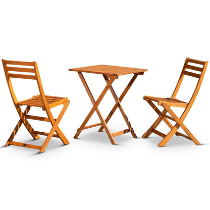 3-Piece Eucalyptus Bistro Set, Square, Natural Oil image 2