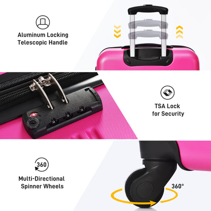 3 Piece Luggage Set Hardside Spinner Suitcase with TSA Lock 20" 24" 28" Available image 3