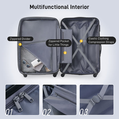3 Piece Luggage Set Hardside Spinner Suitcase with TSA Lock 20" 24" 28" Available image 4