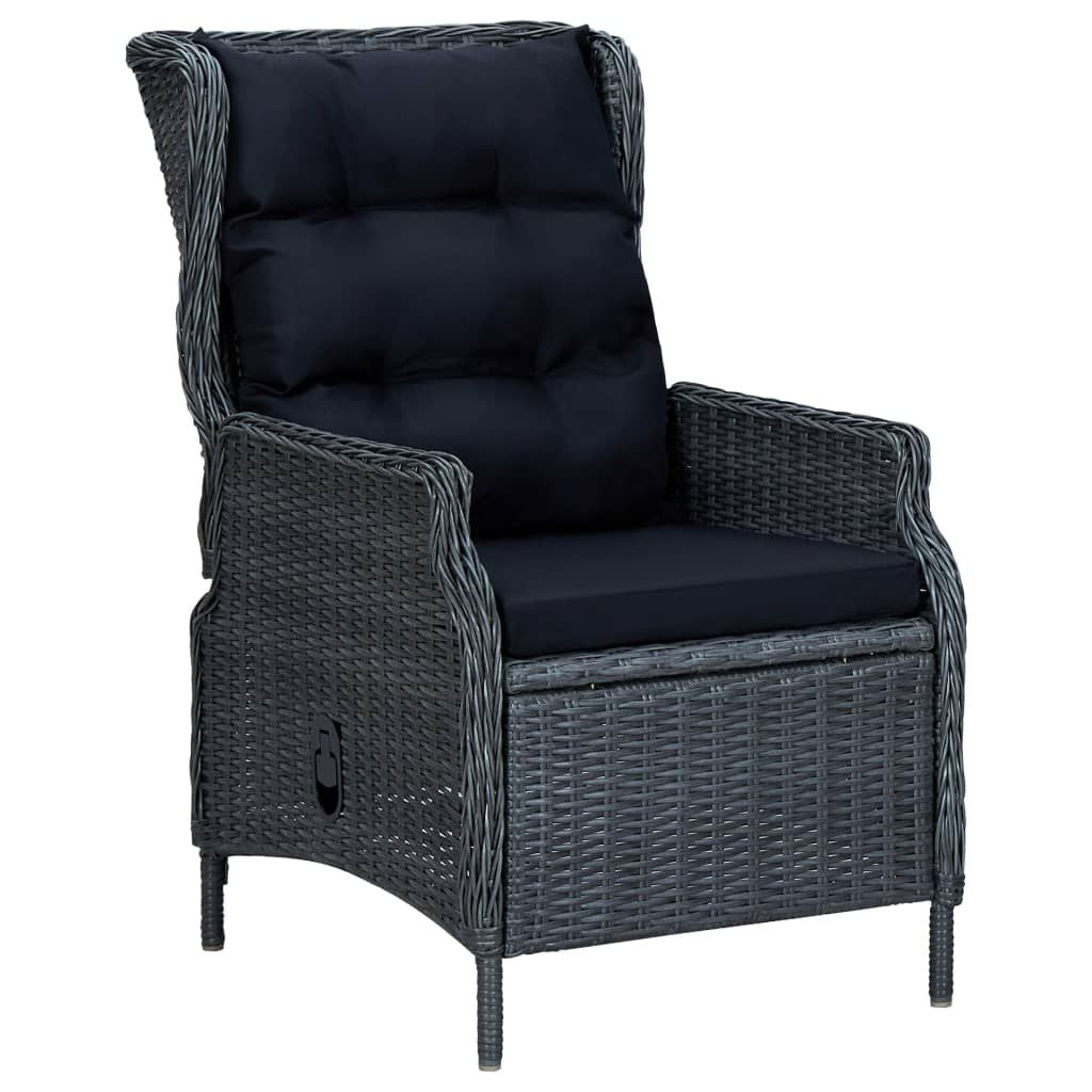 3 Piece Patio Dining Set Dark Gray image 3