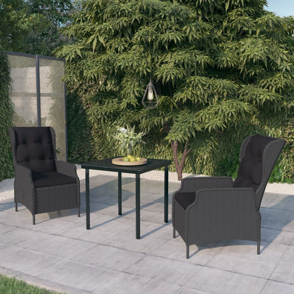3 Piece Patio Dining Set Dark Gray image 1
