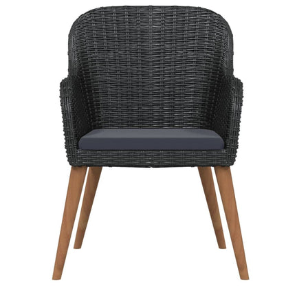 3 Piece Patio Dining Set with Cushions Black image 4