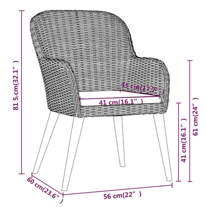 3 Piece Patio Dining Set with Cushions Black image 7