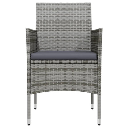 3 Piece Patio Dining Set with Cushions Gray and Black image 4