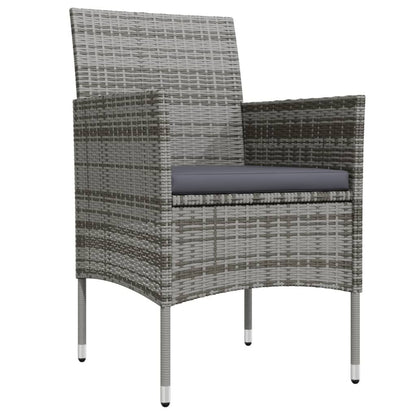 3 Piece Patio Dining Set with Cushions Gray and Black image 3