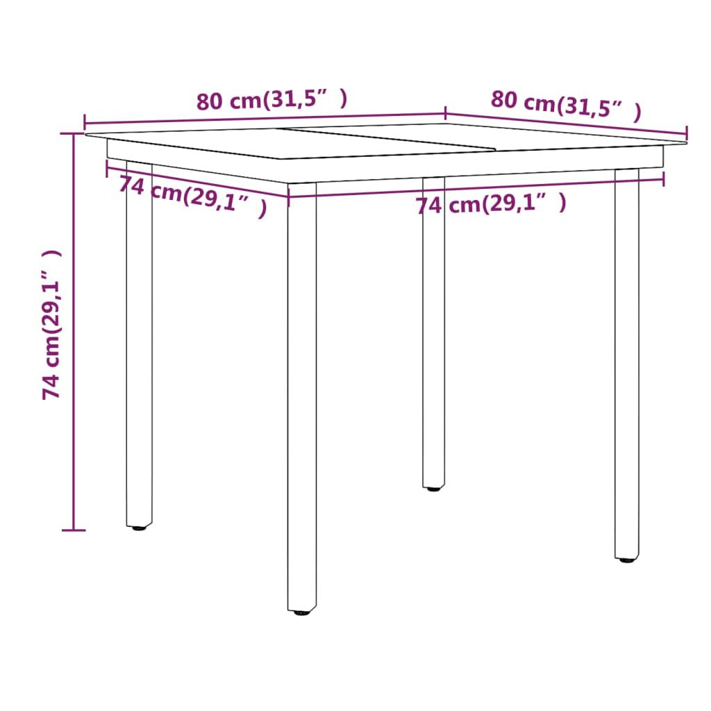 3 Piece Patio Dining Set with Cushions Gray and Black image 8