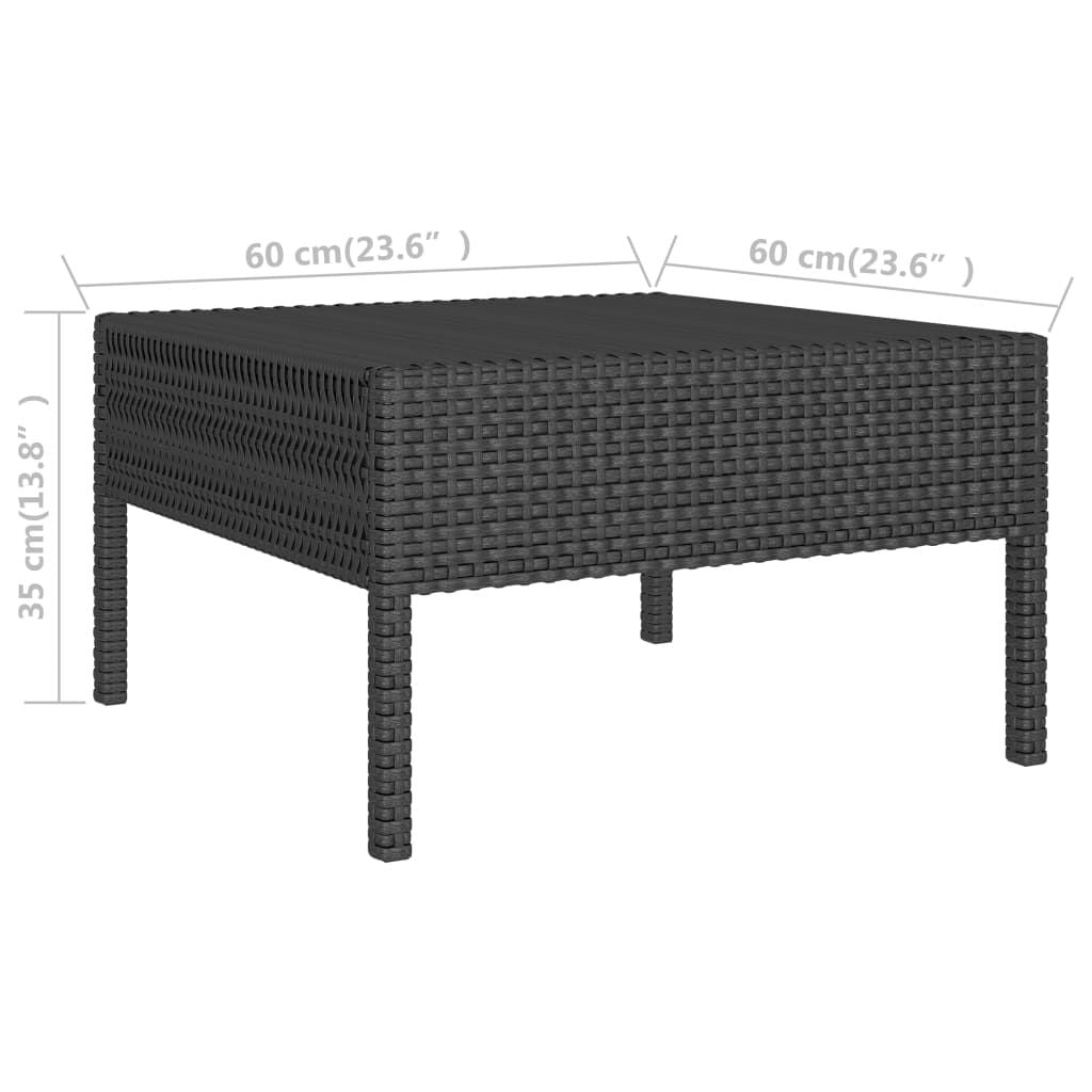 3 Piece Patio Lounge Set with Cushions Poly Rattan Black image 8