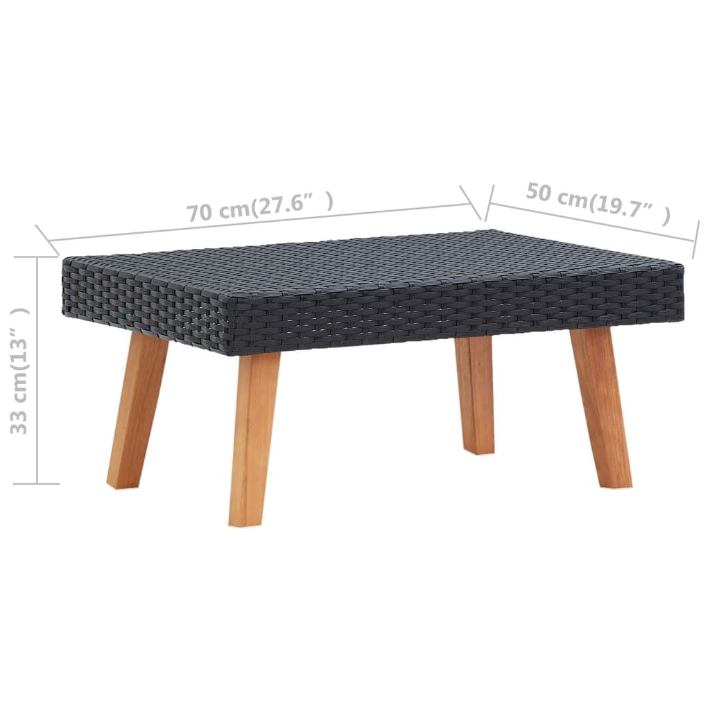 3 Piece Patio Lounge Set with Cushions Poly Rattan Black image 10