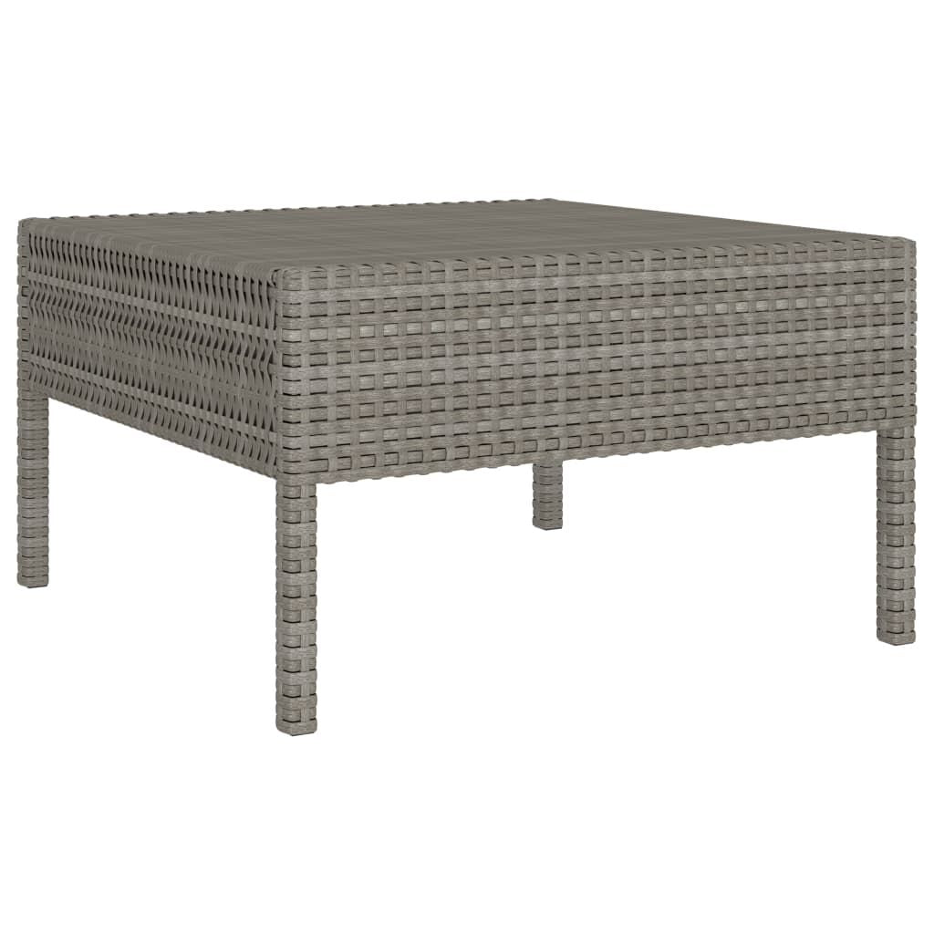 3 Piece Patio Lounge Set with Cushions Poly Rattan Gray image 5
