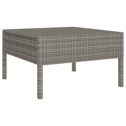 3 Piece Patio Lounge Set with Cushions Poly Rattan Gray image 5