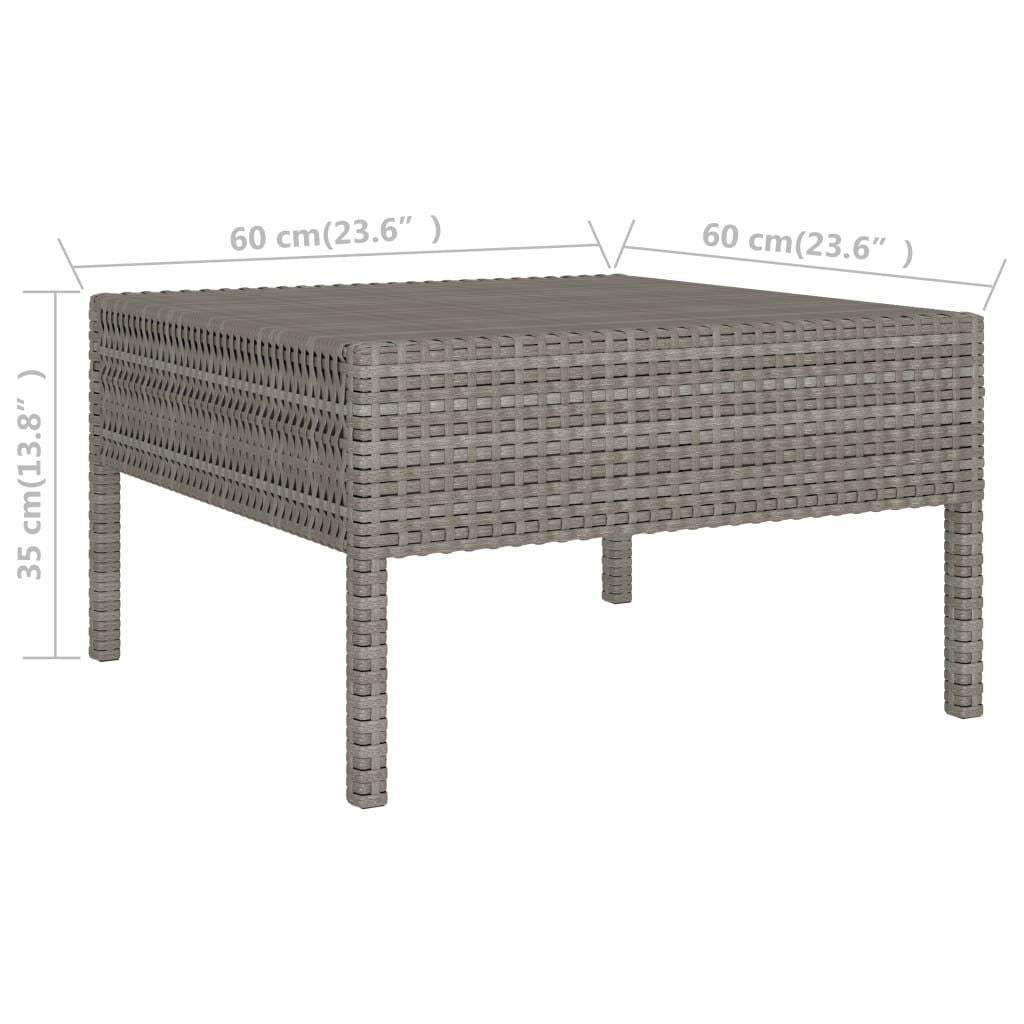 3 Piece Patio Lounge Set with Cushions Poly Rattan Gray image 8